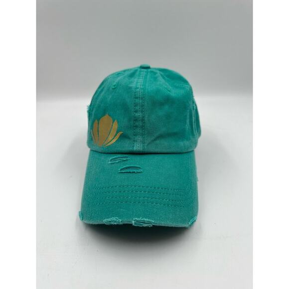 Ponytail Turquoise Distressed Adjustable Cap - Picture 1 of 4